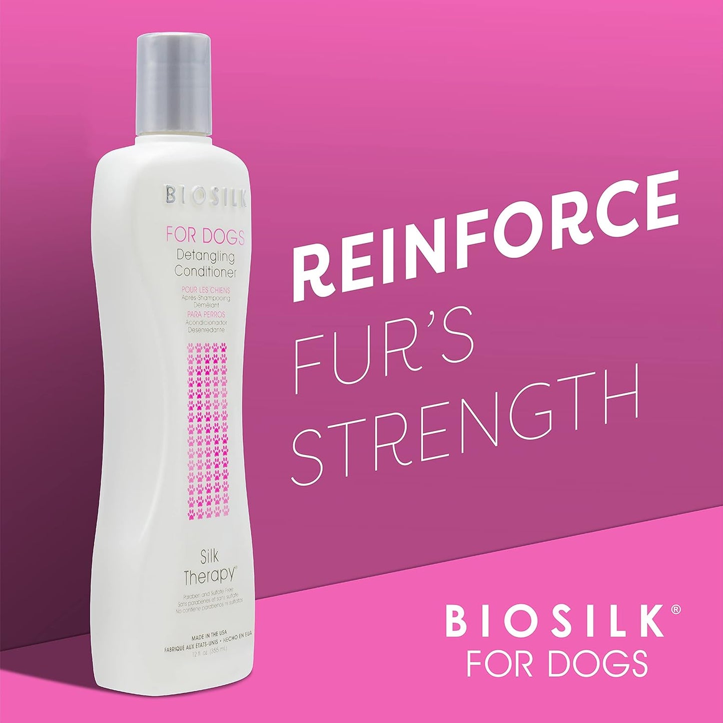 BioSilk Dog Detangling Conditioner - Silk Therapy for Smooth Coats | 12 Fl Oz