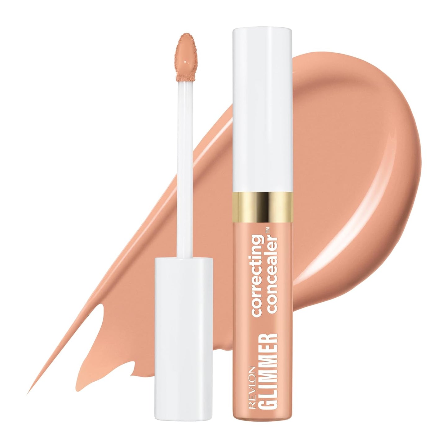 Revlon Glimmer Concealer - Liquid Under Eye Makeup with Caffeine & Vitamin C | Light Coverage, 0.3 fl oz, Pink
