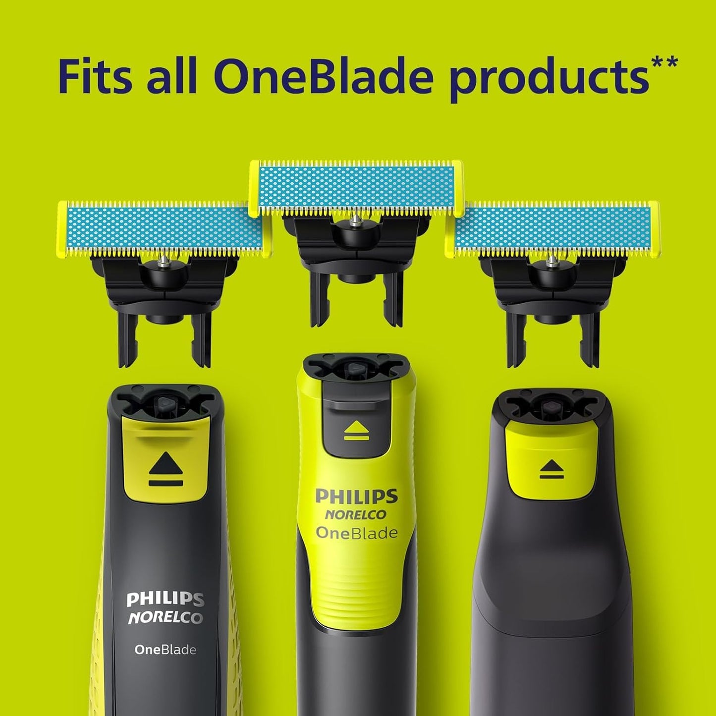 Philips OneBlade Replacement Blades for Face/Body Kit (Pack of 2/Anti-Friction)
