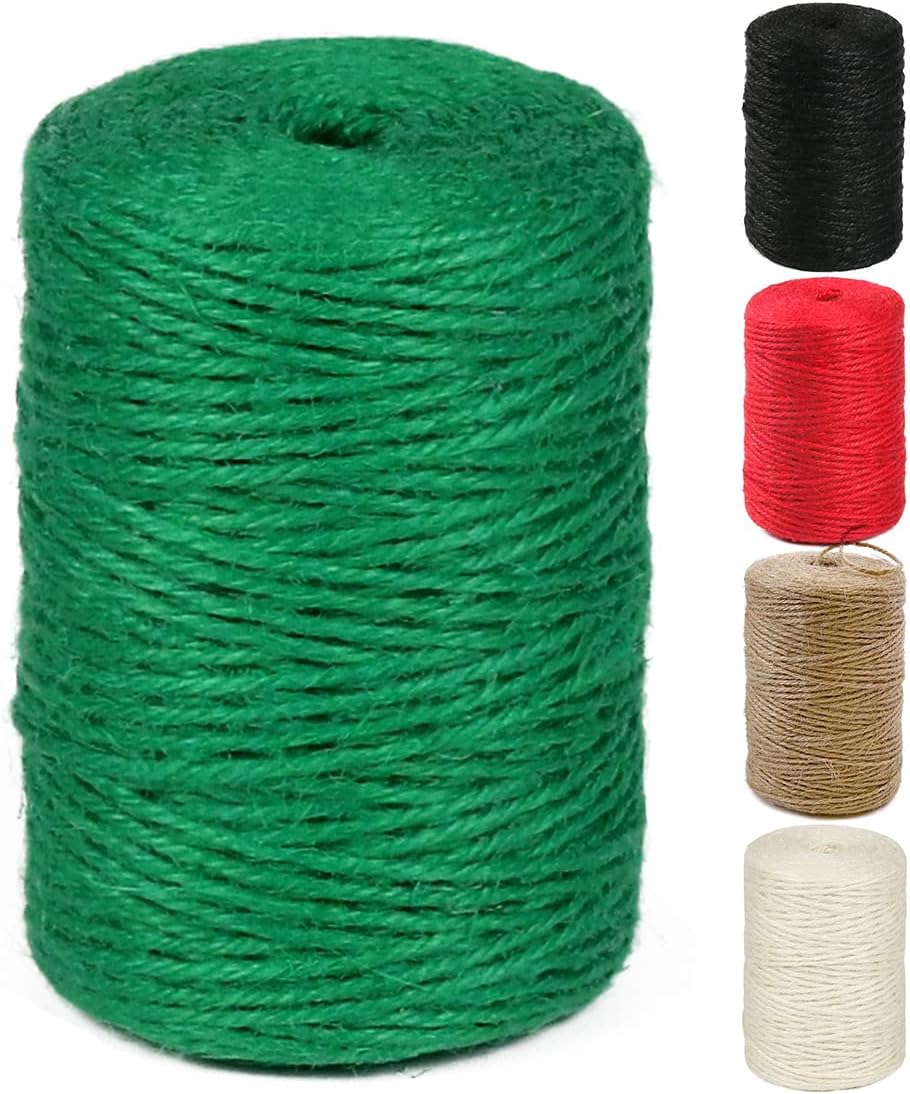 Natural Jute Twine - 600 Feet Craft String for Gift Wrapping, Gardening & Macrame | Brown 2mm