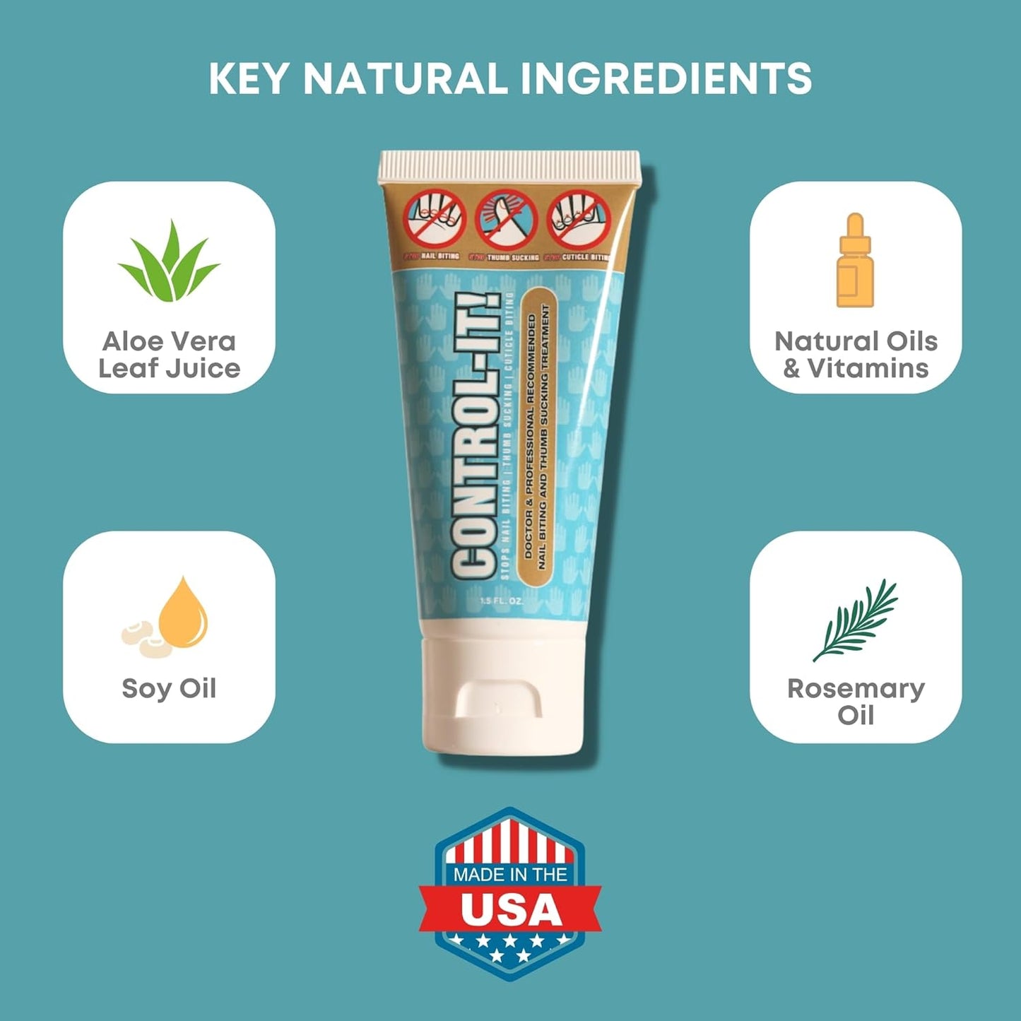 Natural Nail Biting & Thumb Sucking Solution - 100% Safe Bitter Taste Deterrent | Gentle on Skin & Nails | 21-Day Results