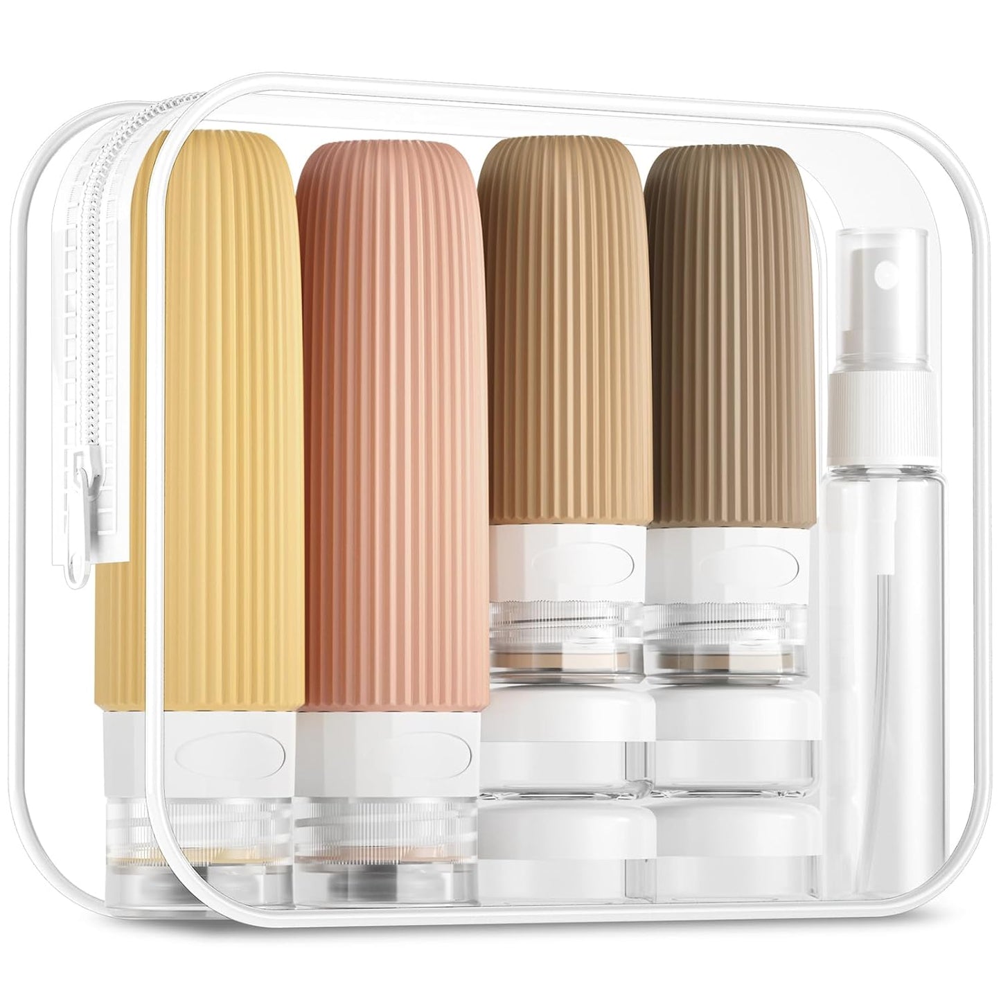 Travel Bottles for Toiletries - 16 Pack Silicone Containers | 6oz Leak-Proof Shampoo & Conditioner Set