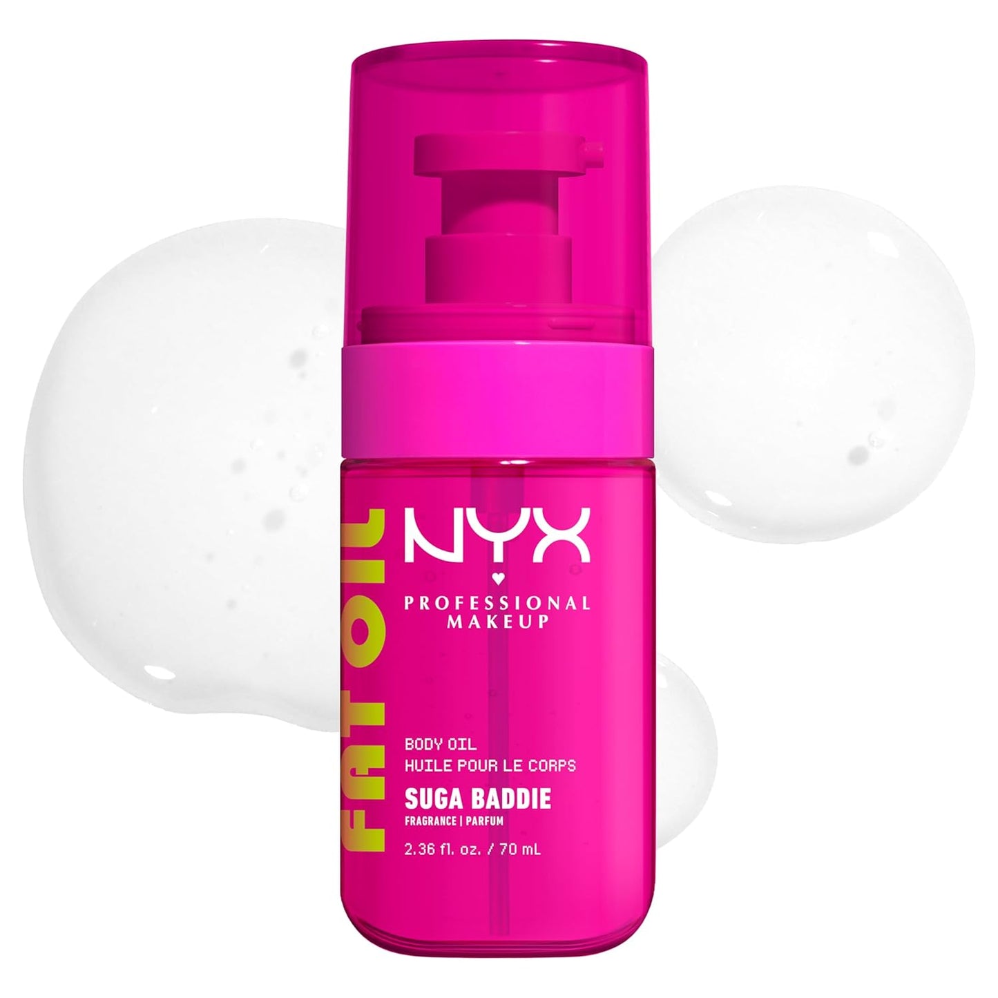 NYX Fat Oil Body Oil - Vanilla Scented Moisturizer with Vitamin E | 24HR Hydration & Glossy Finish