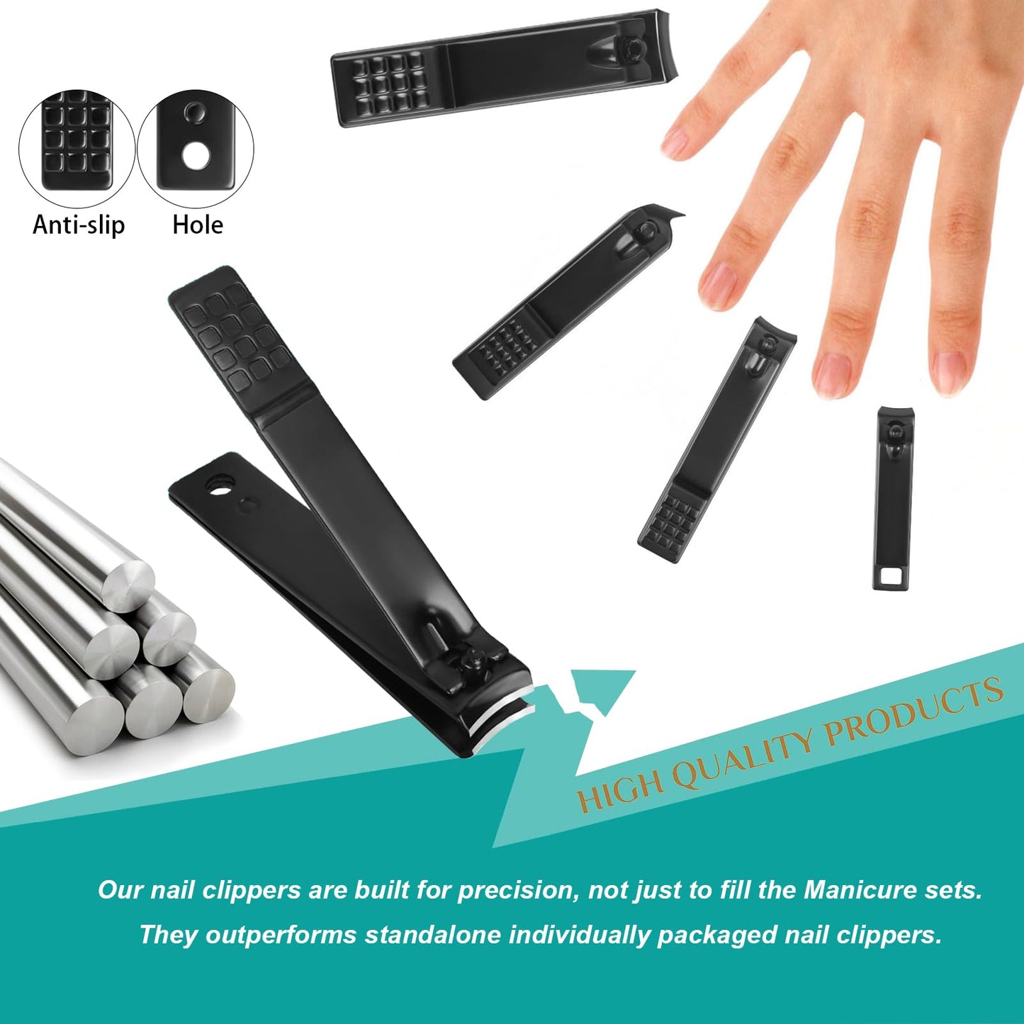 Nail Clippers Set, 26 Piece Manicure Set & Pedicure Kit, Stainless Steel Fingernail & Toenail Clipper Cutters, Professional Nail Care Tools with Luxurious Travel Case for Men and Women, Brown