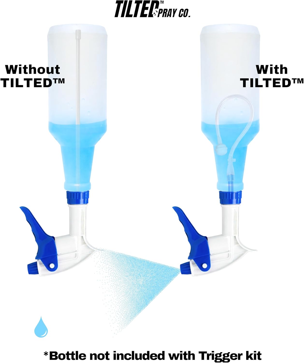 360 Spray Bottle Adapter - Universal Reusable Design for 360-Degree Spraying | Weighted Dip Tube (3-Pack)