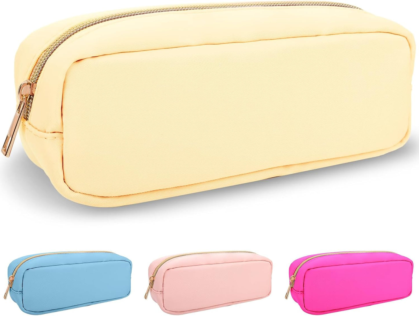 Floral Makeup Bag - Cute Pink Nylon Zipper Pouch for Travel | Waterproof Cosmetic Organizer for Women