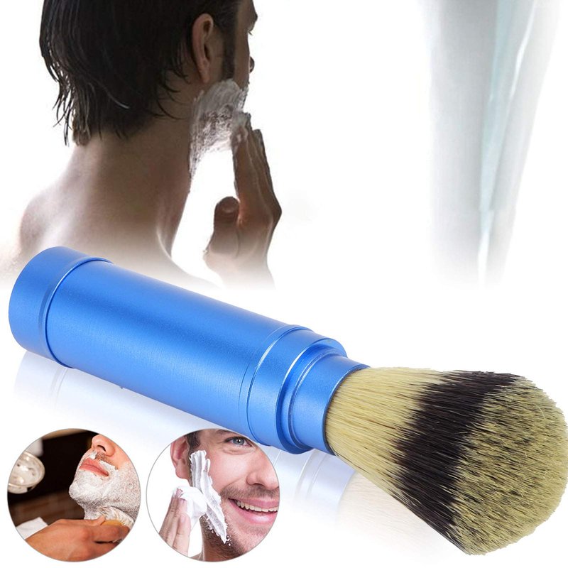 Moofey Men Shaving Brush, Portable Barber Brush for Daily Use, Bathroom Supplies