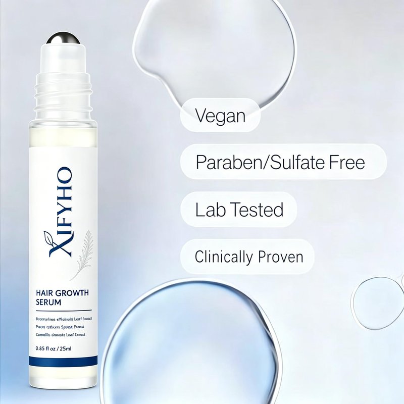 Rosemary Hair Growth Serum Roll-On Bottle 25ml – Contains Rosemary, Redensyl, and Anagain to promote oxygen circulation and reduce hair loss. Free from parabens and sulfates. For men and women（2 pack）