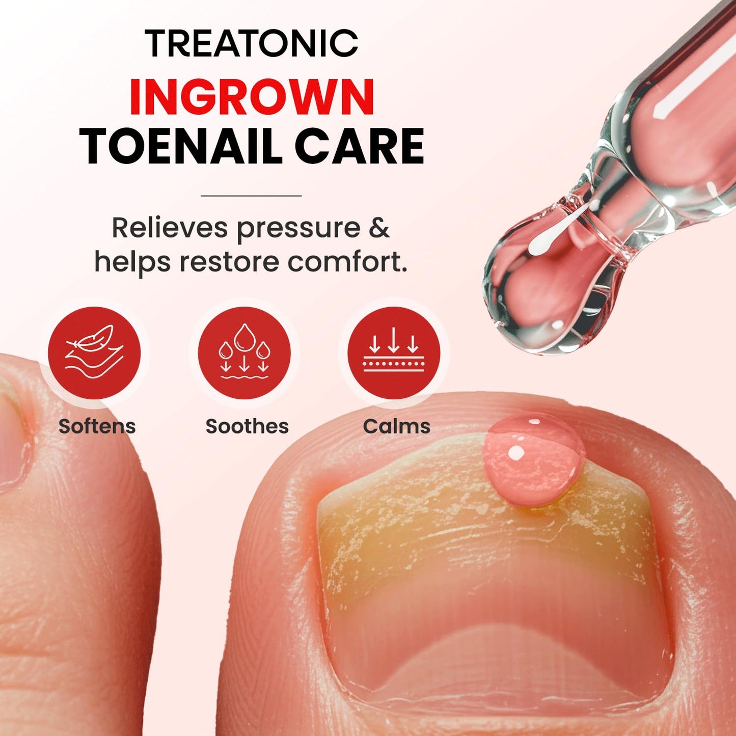 Ingrown Toenail Treatment Kit - Nail Softening Drops & Precision Clippers for Thick Curved Nails | Home Use Tool