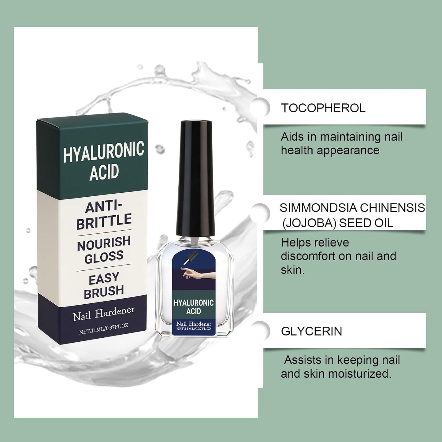 Nail Care Cuticle Oil - Multi-Purpose Repair with Hyaluronic Acid | Strengthens & Promotes Fast Growth, 0.37 fl oz