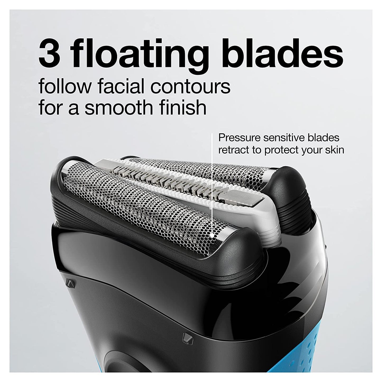 Braun Electric Series 3 Razor - Rechargeable Wet & Dry Foil Shaver for Men | Precision Trimmer, Blue/Black