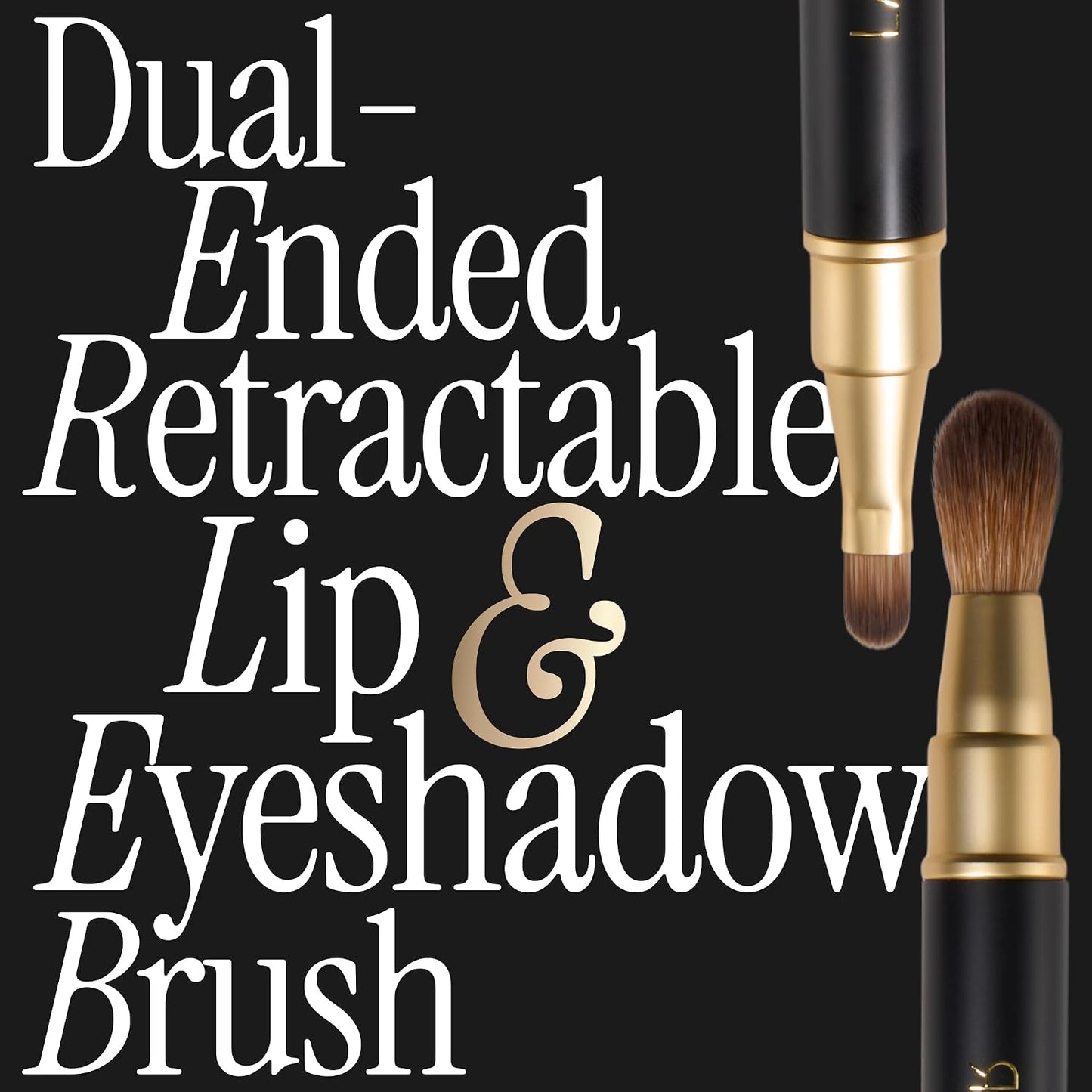 Professional Makeup Brushes - Cruelty-Free Dual-Ended Lip & Eyeshadow Brush Set | 22 Pieces