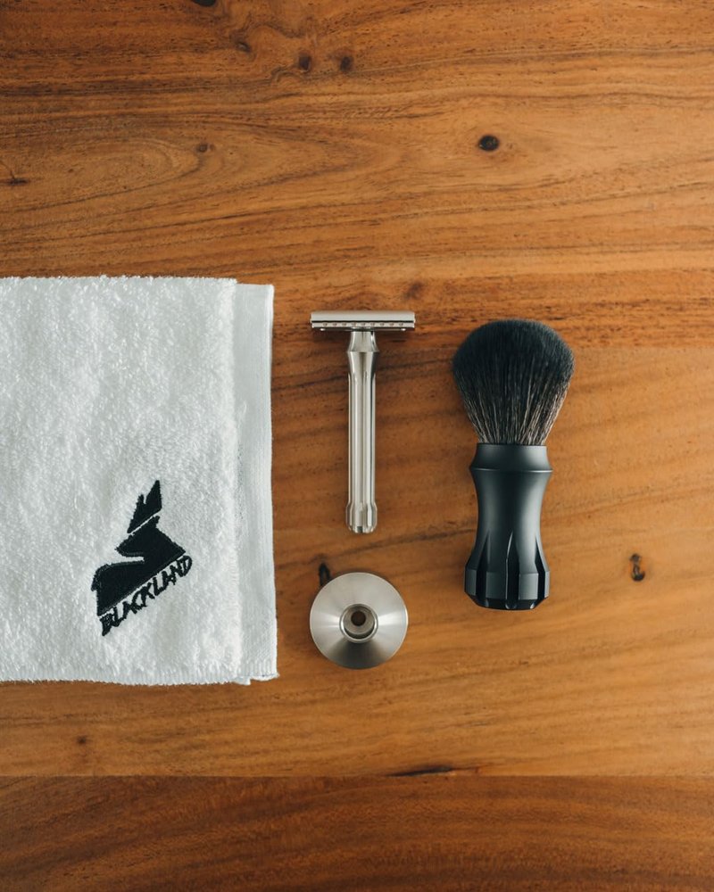 Blackland Blackbird Double Edge Safety Razor for Men - Titanium Satin Long Handle Lite Safety Bar - Grade V Titanium - Made in USA