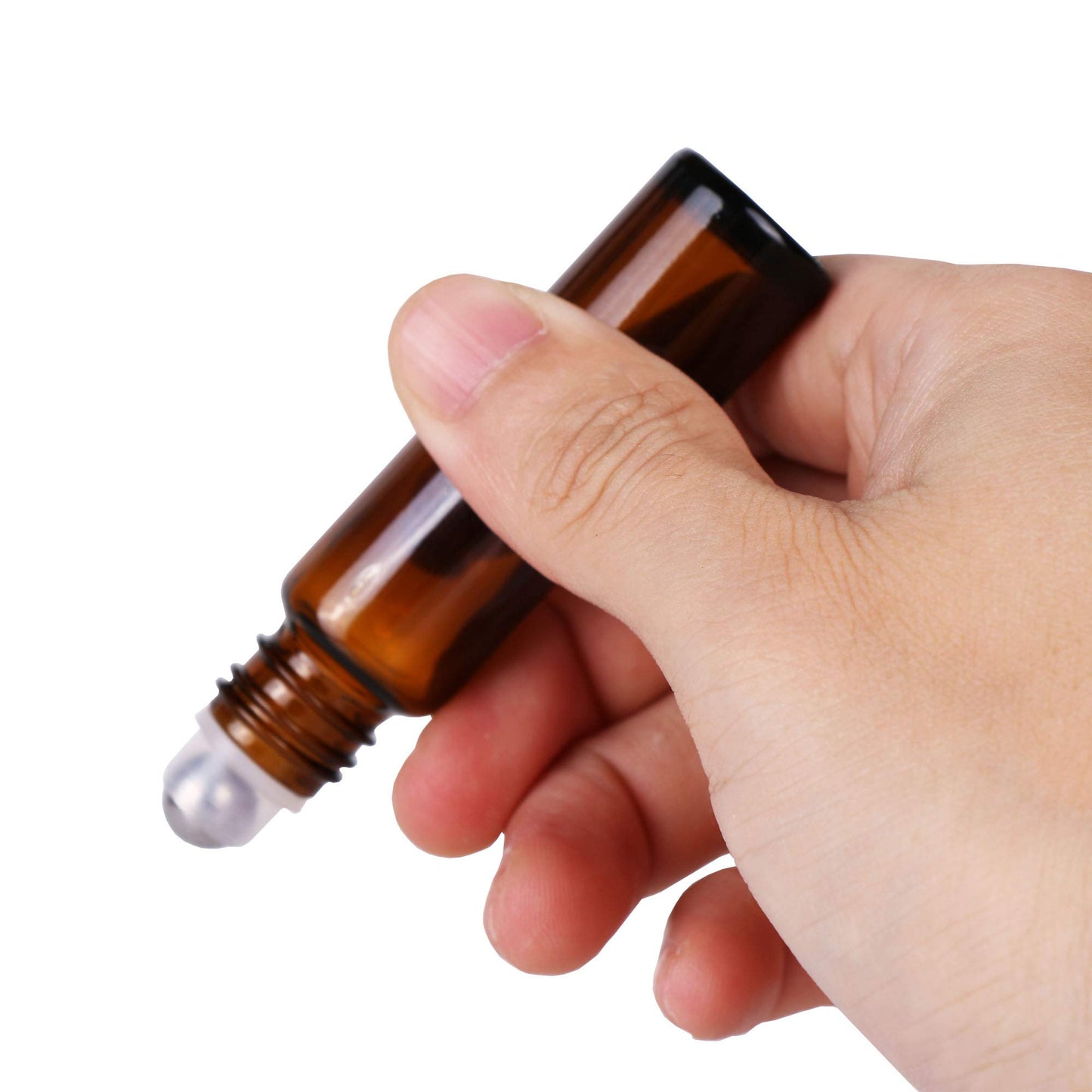 inice 100 10ml Amber Galss Roller Bottles Essential Oils Applicator With Stainless Steel Roller Balls Aluminium Alloy Cap