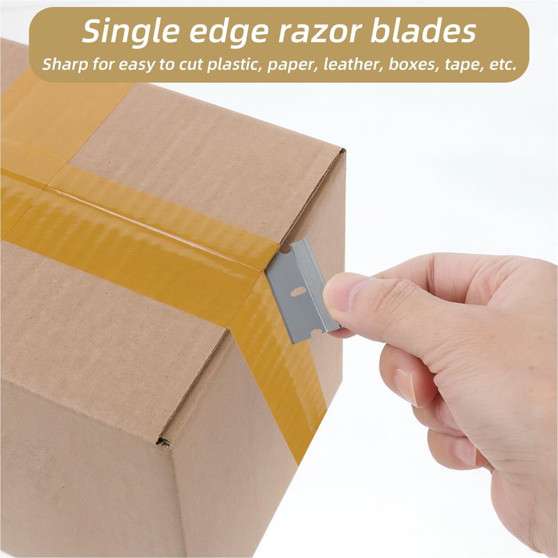 Ckhoid 1000 Pcs Single Edge Razor Blades, Industrial Scraper Razor Blades Safety Straight Edge Replacement Scrapers Box Cutter Blades for Removing Labels Decals Stickers Old Paint Glass Paint Scraper