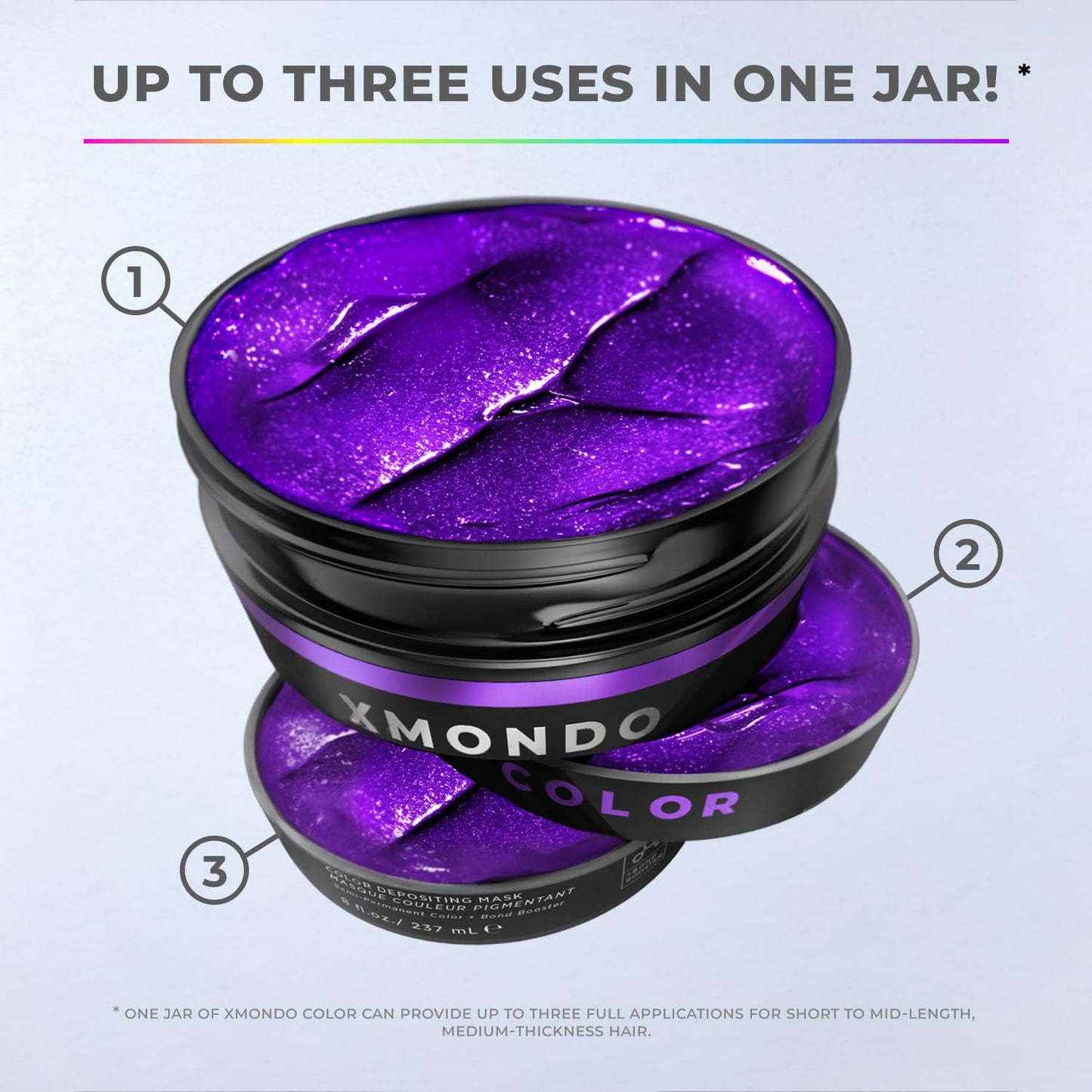 XMONDO Color Super Purple Hair Mask - Nourishing Semi-Permanent Dye with Bond Booster & Hyaluronic Acid | 8 Fl Oz