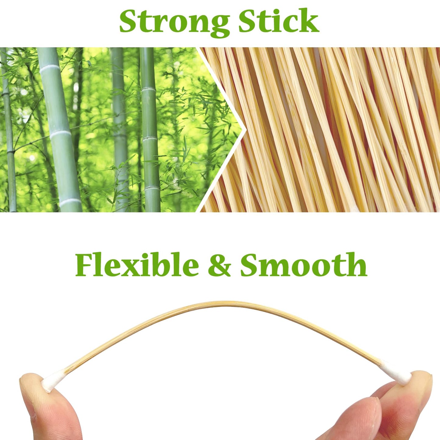 Garrelett 400 Tips 200ct 6 Inch Double-Ended Long Cotton Swab with Strong Bamboo Sticks, Disposable Double Round Cotton Tipped Applicators for Pet Care, Cleaning, Makeup, and Gun Maintenance