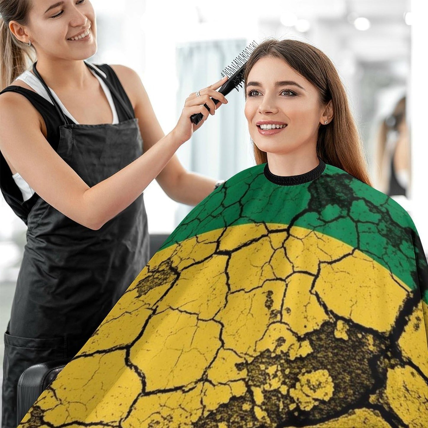 Professional Hair Cutting Cape Large Size Salon Barber Cape for Men Women Red Yellow Green Rasta Flag