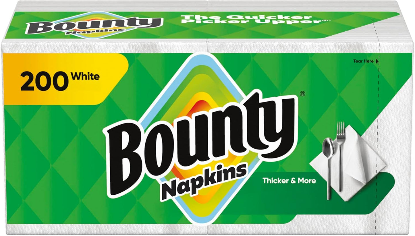 Bounty Paper Napkins - White, 200 Count | Soft & Absorbent for Everyday Use