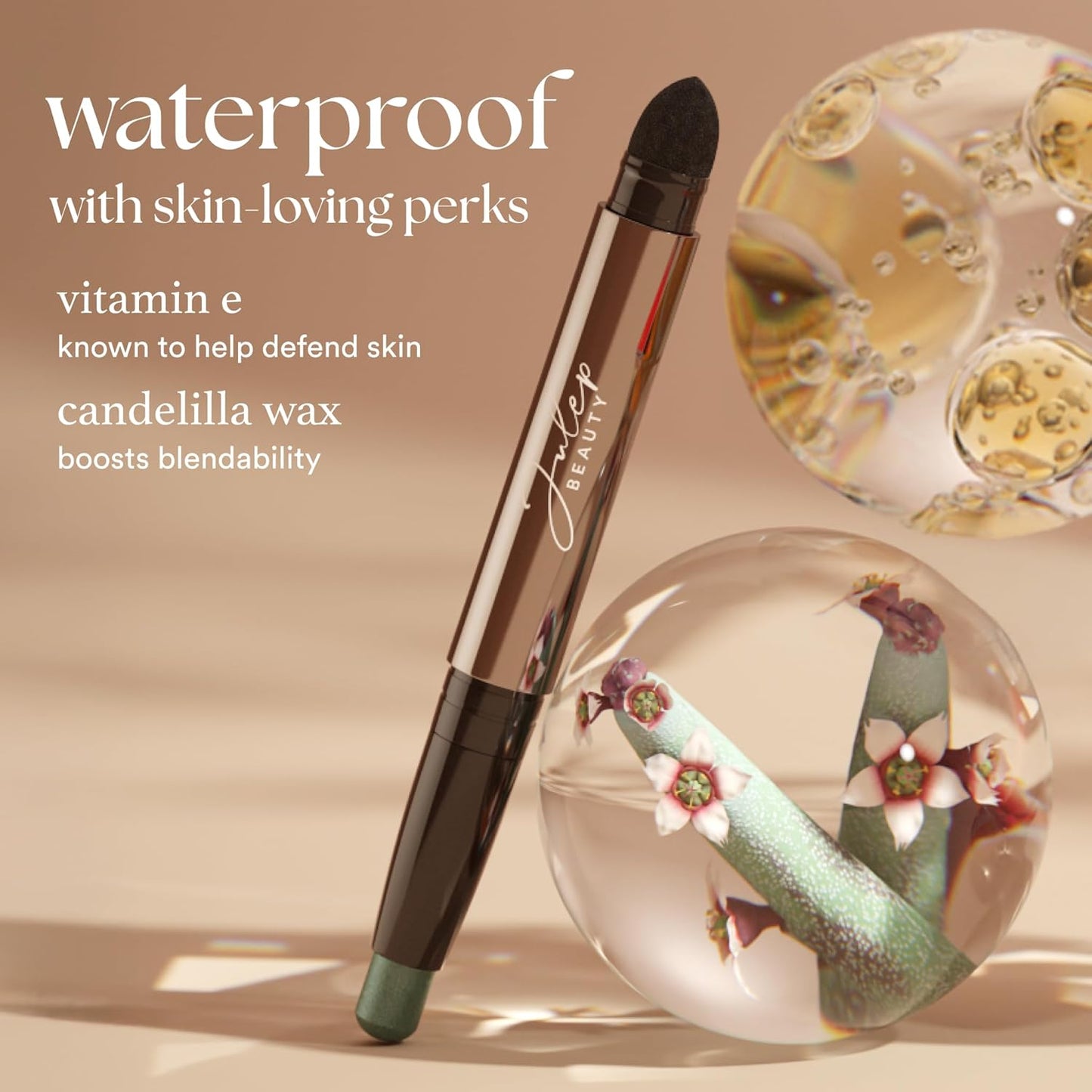 Julep Cream-to-Powder Waterproof Eyeshadow Stick - Champagne Shimmer | Long-Lasting, Buildable, Cruelty-Free