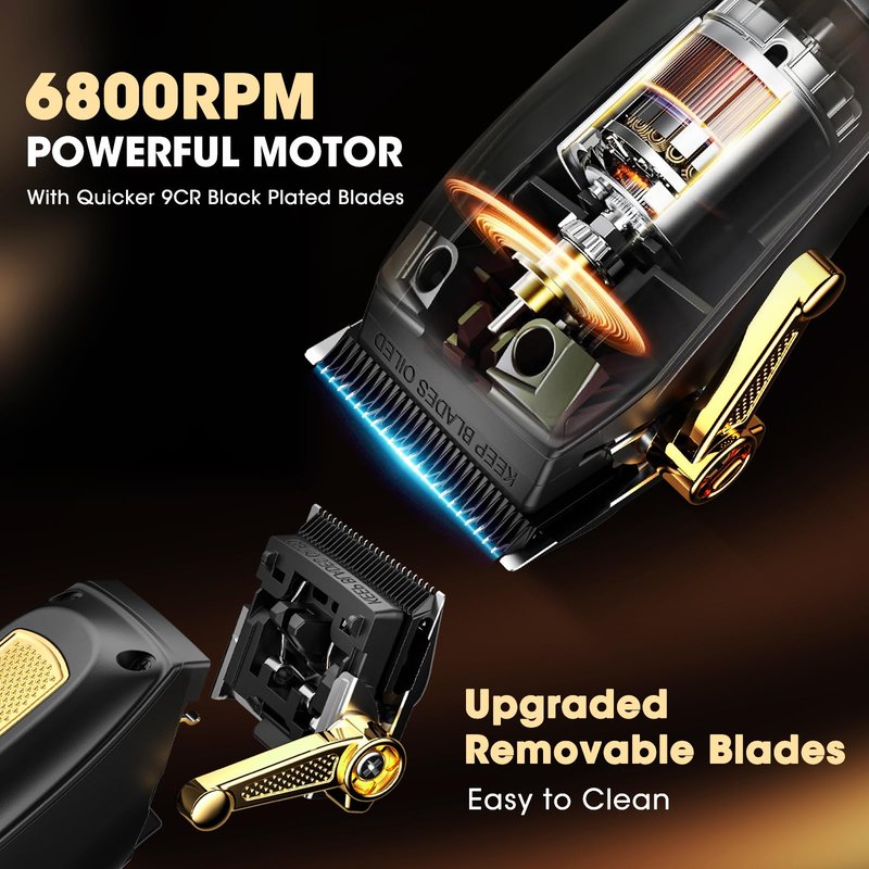 Zesuti Hair Clippers,Mens Beard Trimmer,Electric Razor for Men,Professional Hair Cutting Kit & Zero Gap T-Blade Trimmer & 7500 RPM Foil Shaver with LCD Display,Mens Gift