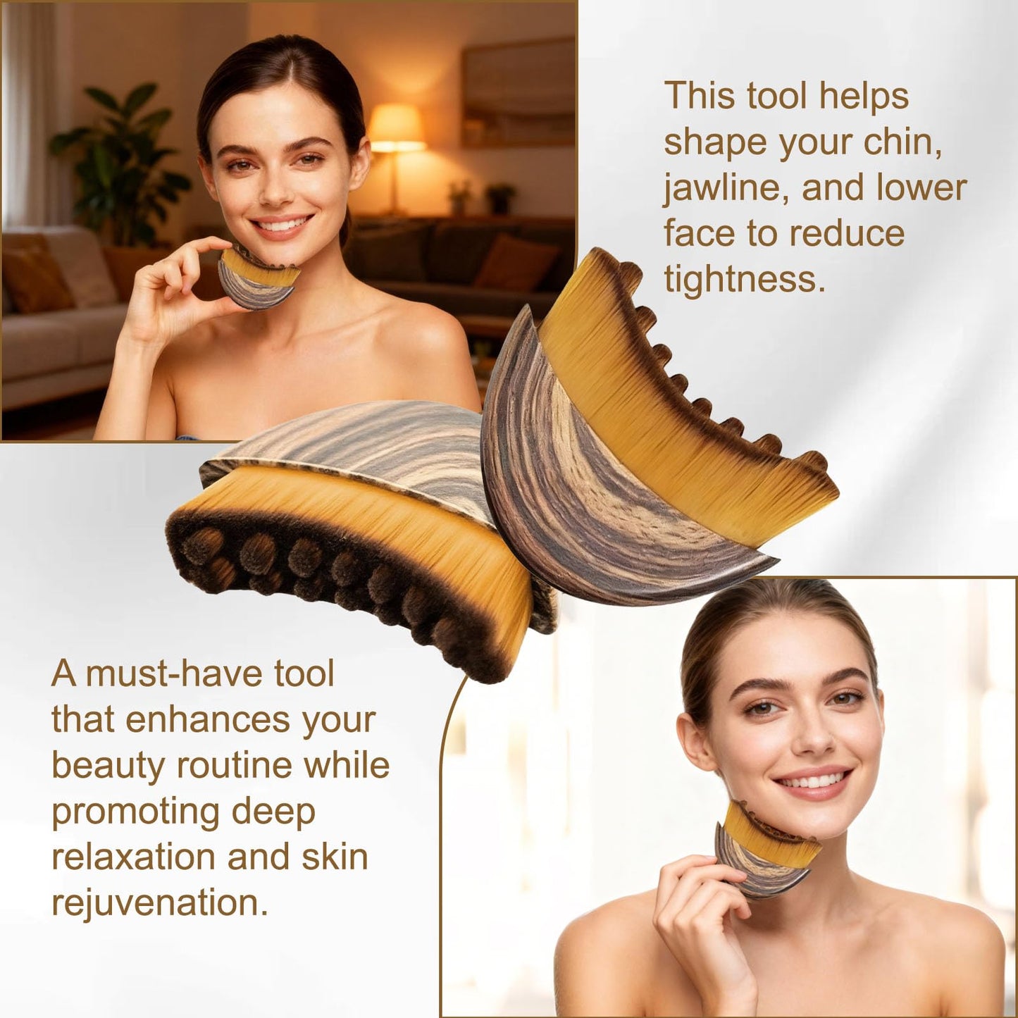 2 PCS Lymphatic Contour Face Brush - Ergonomically Designed to Precisely Fit Skin and Relieve Fatigue (2 Pcs Contour Face Brush)