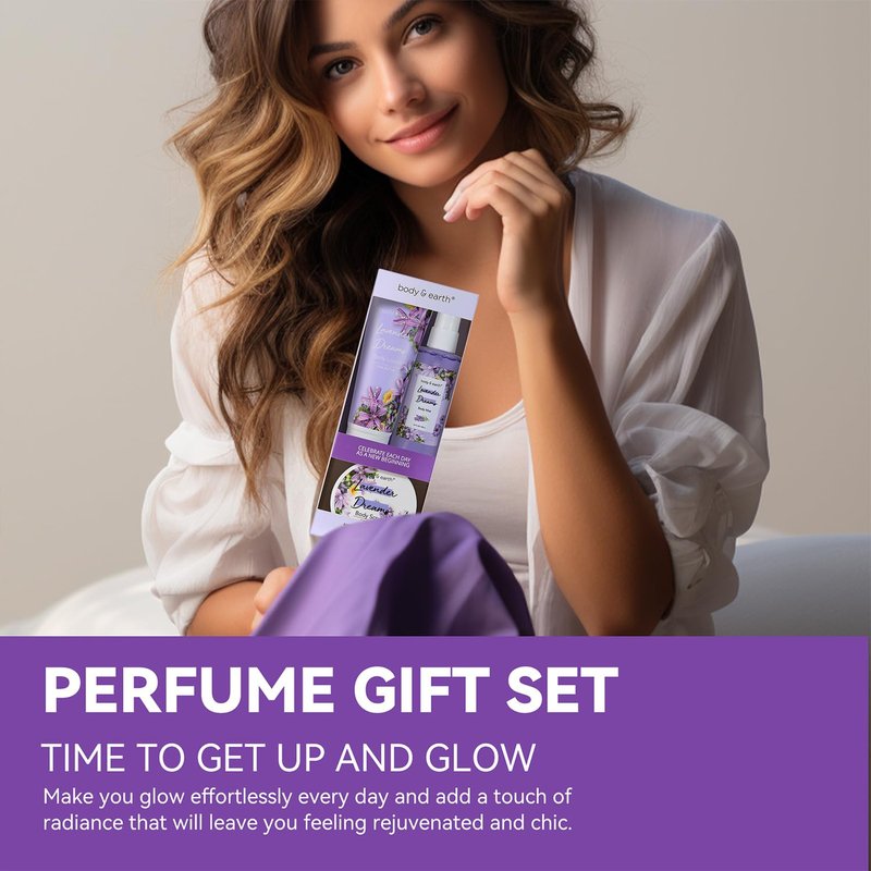 Lavender Dreams Body Mist Gift Set | Spa Gifts for Women - Perfume, Body Lotion & Scrub in Elegant Box - Ideal Birthday Gifts for Moms