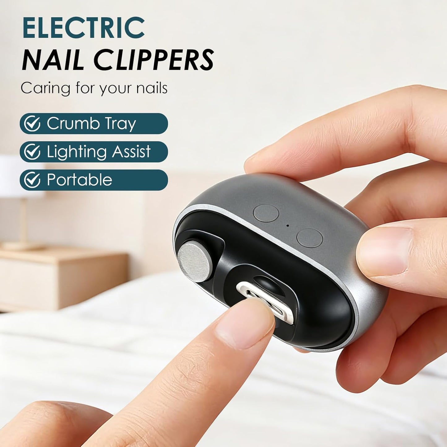 Electric Nail Clipper - Upgraded 3-in-1 Multifunctional Trimmer with LED Light | Ideal for Adults & Seniors