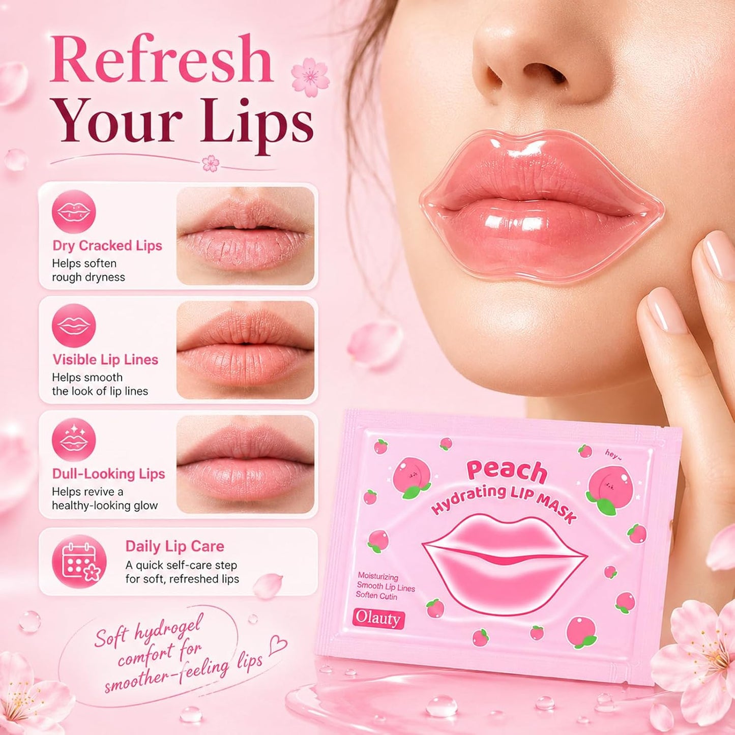30 Pairs Lip Mask & Under Eye Patches - Pink Collagen Eye Mask Pads | Perfect Spa Gifts for Women, Birthday & Bridal Shower Favors