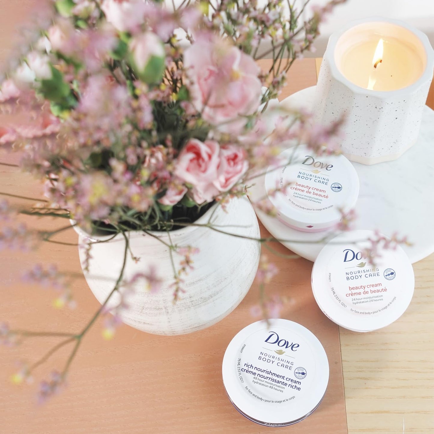 Dove Body Love Rich Nourishment Cream, Face, Hand and Skin Lotion for Extremely Dry Skin, Fast-Absorbing 72-Hour Moisturizing Formula with Ceramide Serum, 5.07 FL OZ (Pack of 12)