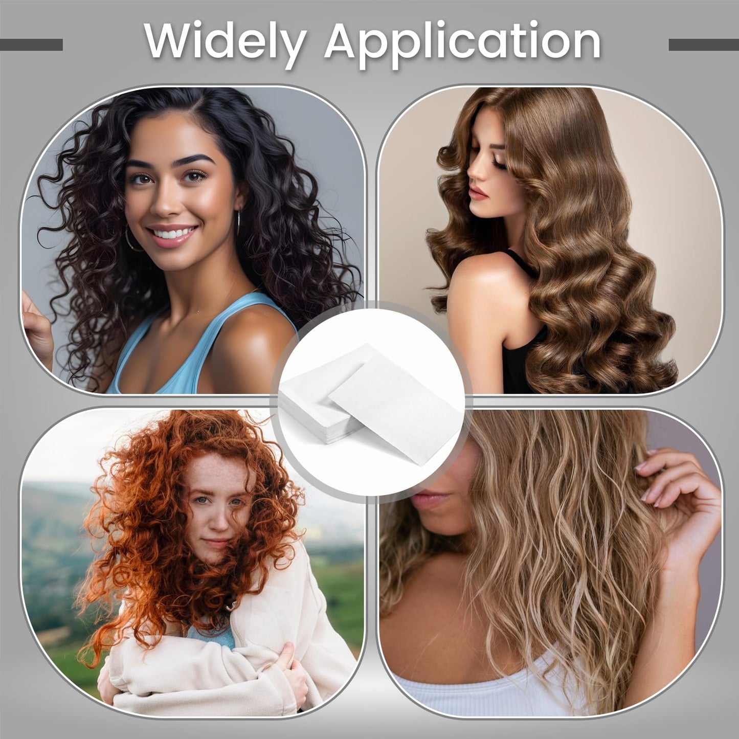 HJZHII 400Pcs End Papers for Hair, Perm Papers for Hair Disposable Salon Hairs End Wrap Paper Heat-Resistant Ended Tissue for Hairs Perm High Temperature Resistant Curling Paper for Salon Shop White