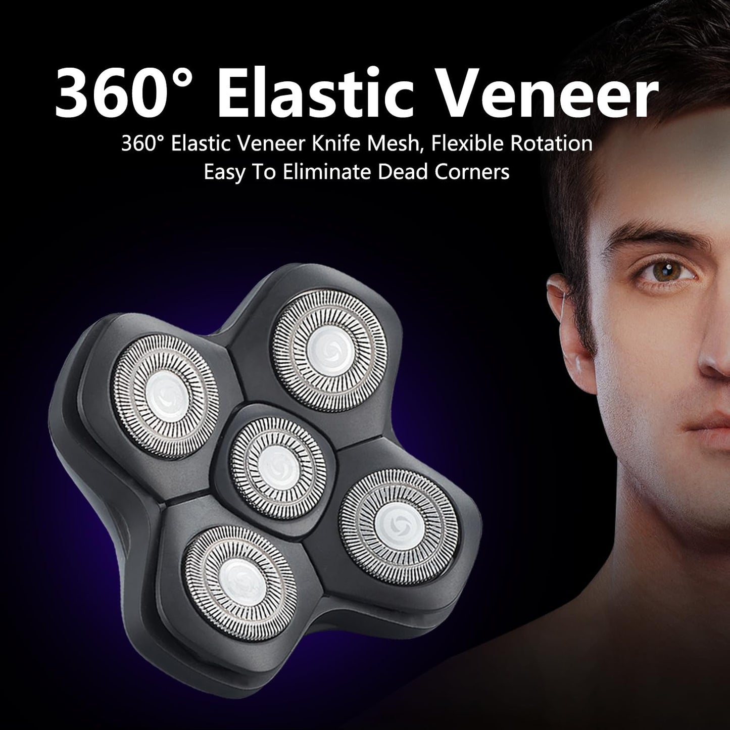 HONTEC New Upgrade 5 Head Shaver Replacement Heads for Skull Shaver, Pitbull, Palm and Butterfly Kiss Shavers