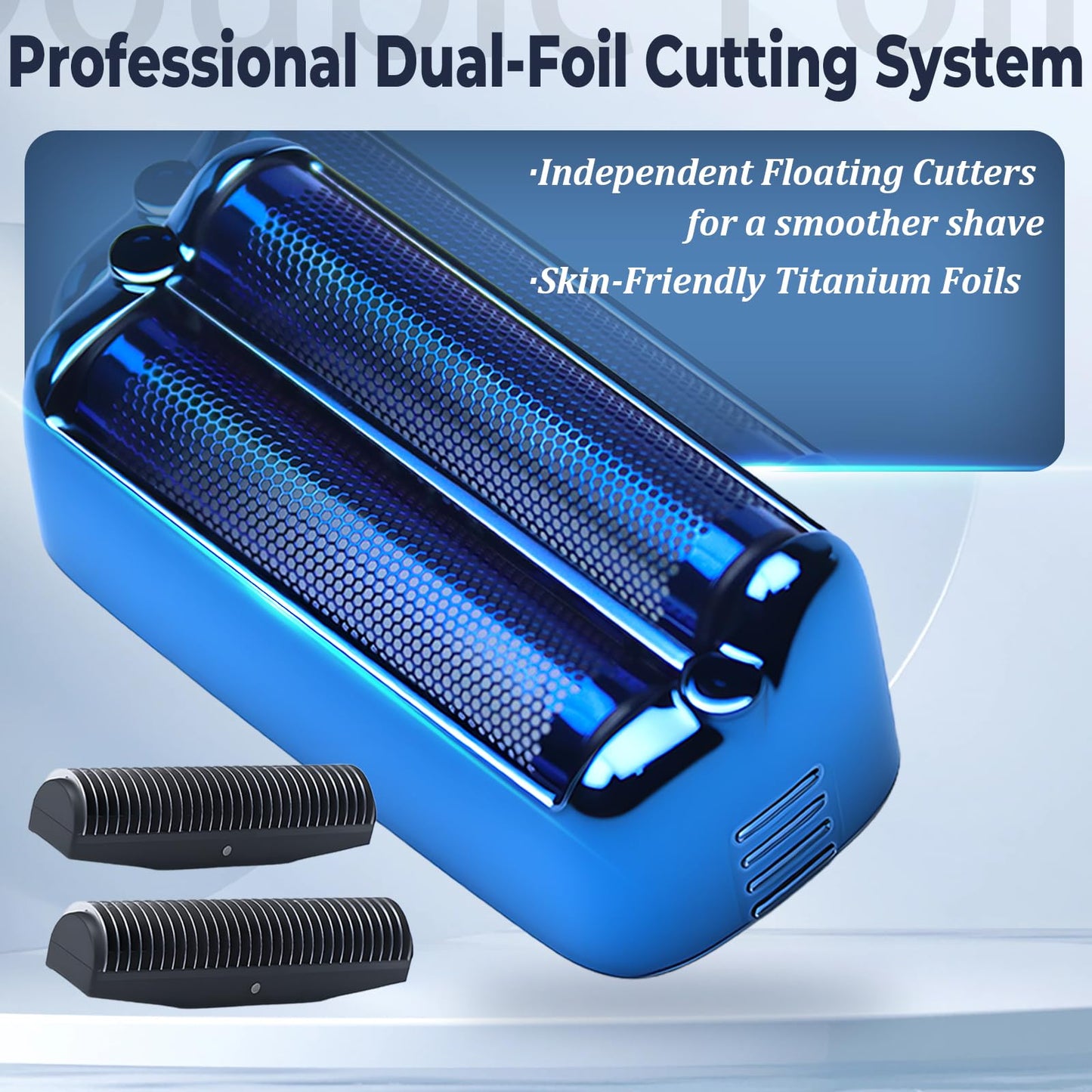 2-Pack Replacement Shaver Foil and Cutter Heads,Compatible with BaBylissPRO FXONE BlackFX Double Foil Stick Shaver, Double Replacment Foil (Black)