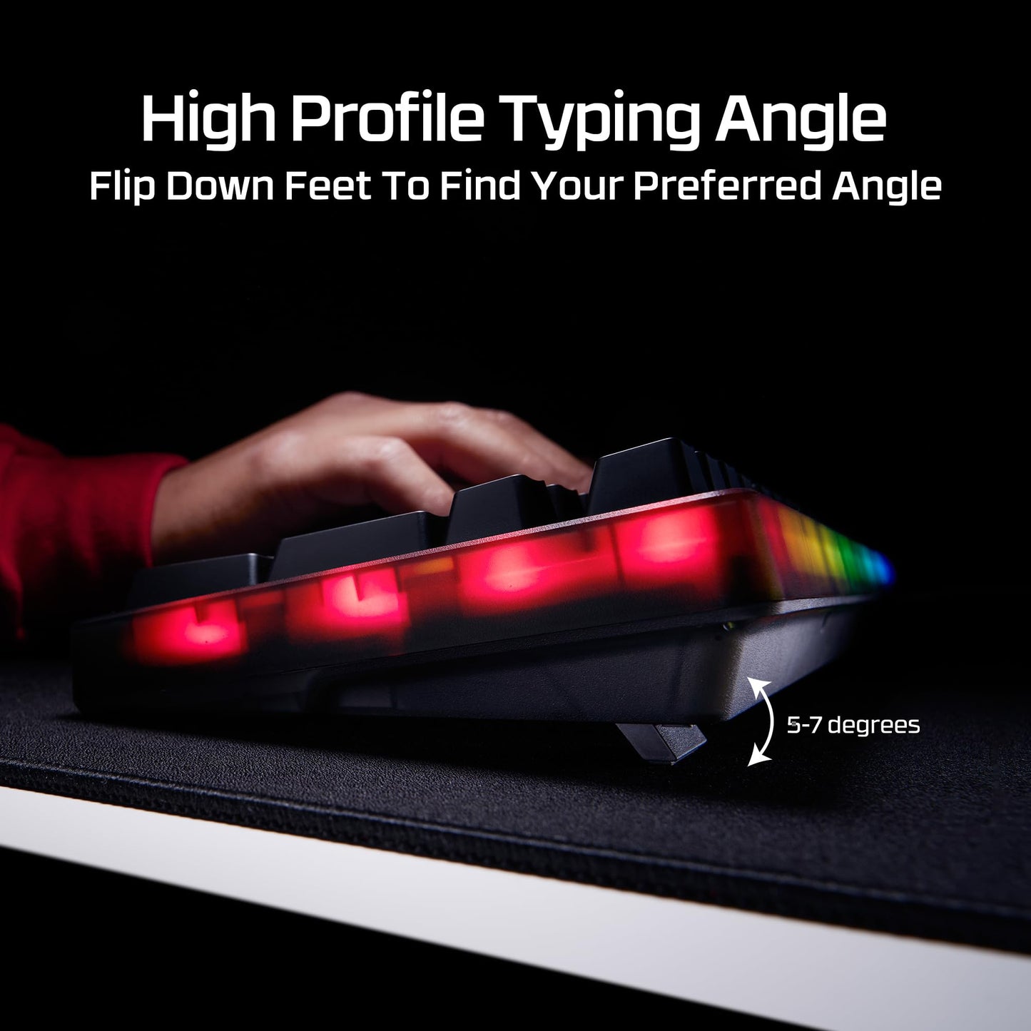 HyperX Origins 2 1800 – Gaming Keyboard, PC, Swappable Housing, Hotswap Switches, High Profile, 1800 Layout, 8k Polling, Adjustable Angle, Mechanical Switches