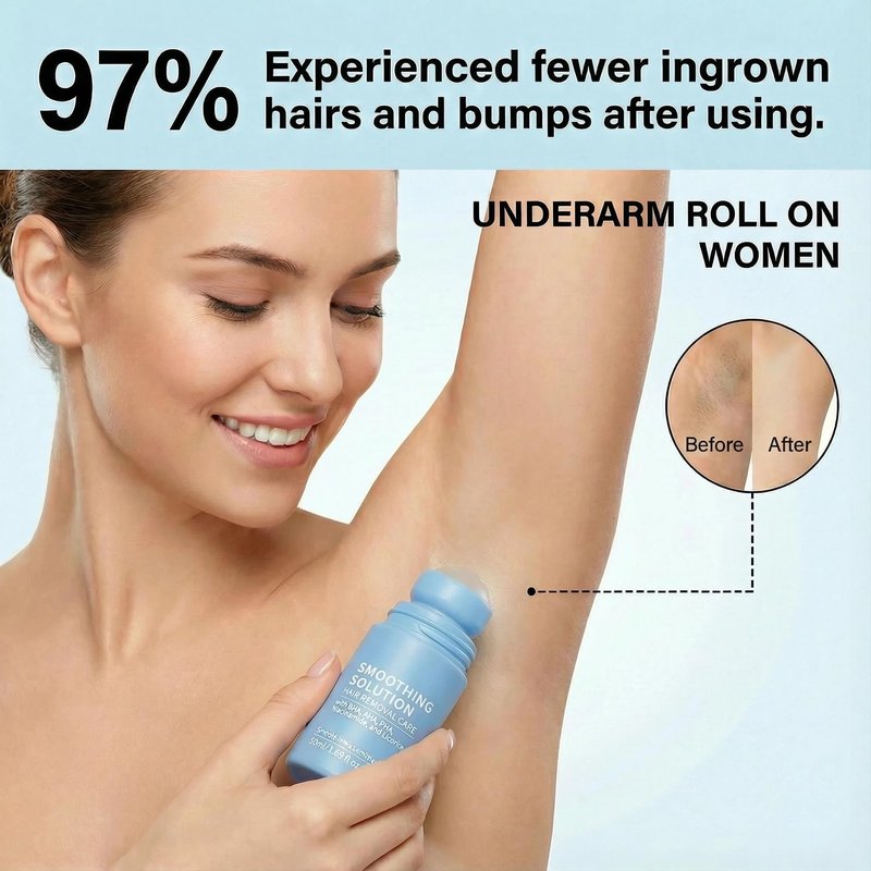 Ingrown Hair Treatment Serum – Smoothing Solution for Razor Bumps & Hair Removal Aftercare | Hydrating Care for Underarms, Legs, Bikini Line & Arms