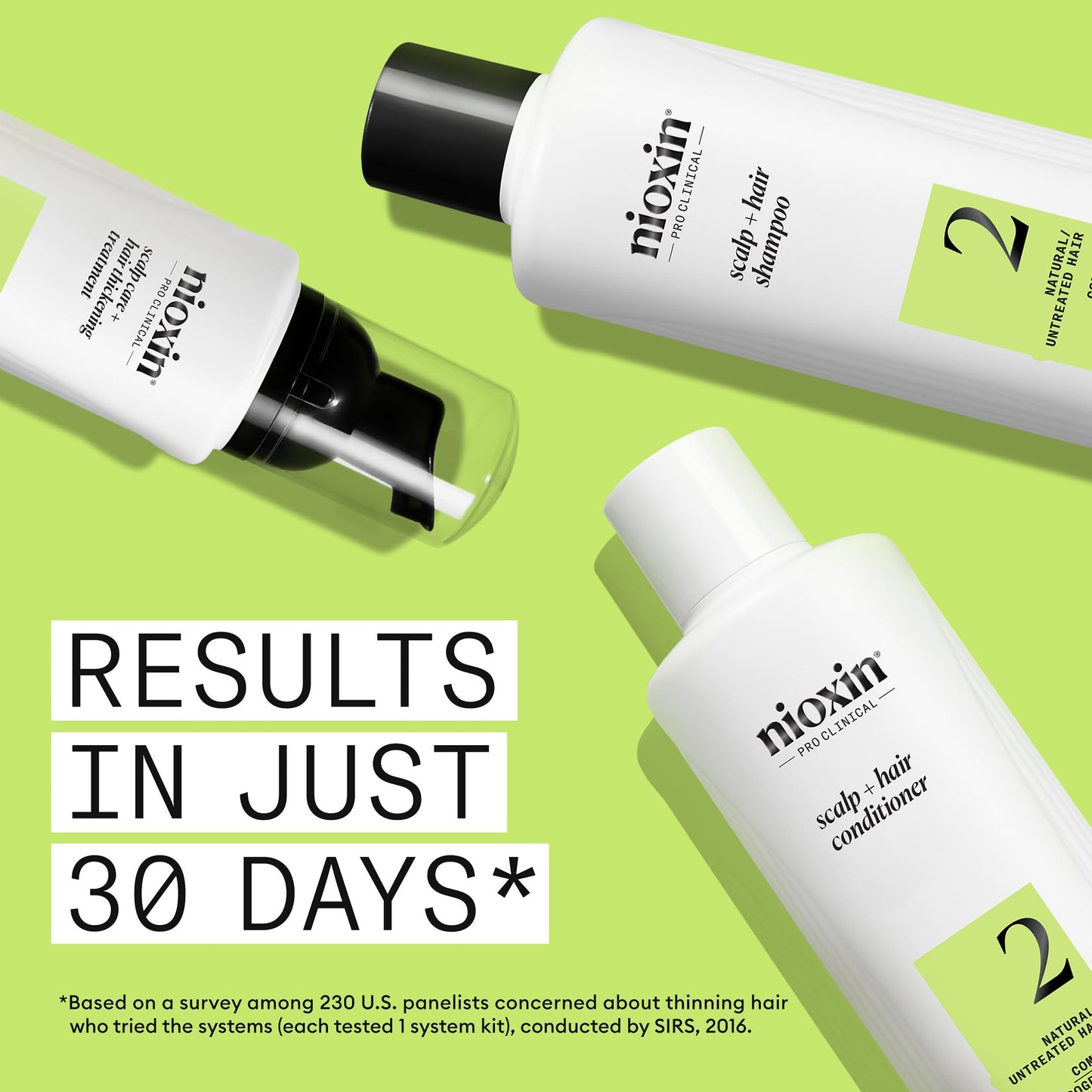Nioxin System 2 Shampoo & Conditioner Prepack | For Natural or Untreated Hair with Progressed Thinning | With Niacinamide and Biotin | Pumps Included | 33.8 Fl oz.