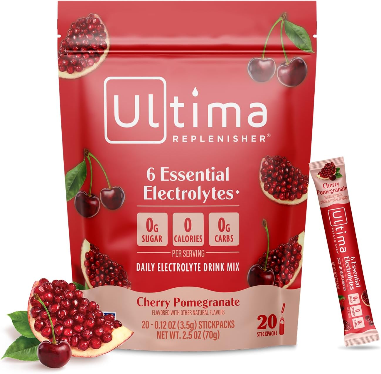 Ultima Replenisher Electrolyte Powder | Zero Sugar Hydration Packets with 6 Electrolytes – Original Variety Pack, 20 Stickpacks