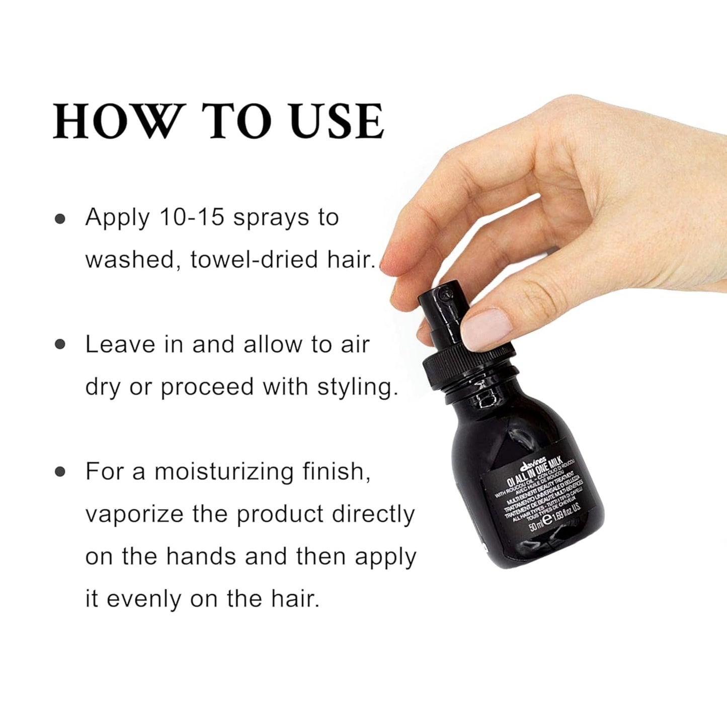 Davines OI All In One Milk - Multi-Function Leave-In Conditioner Spray | Detangles, Controls Frizz & Protects Hair