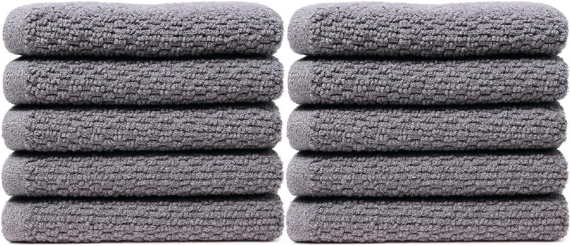 Luxury Cotton Washcloths - Ultra Soft & Super Absorbent Terry Towels | 12x12 MultiPack in China Blue
