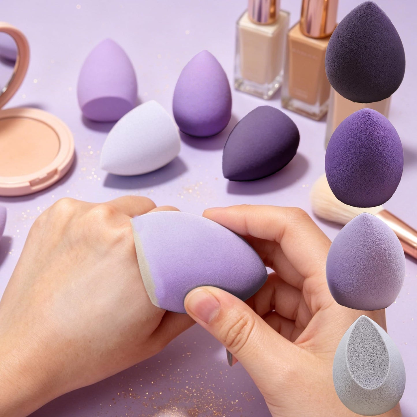 4-Pack Makeup Sponges, Latex Free Vegan & Cruelty-Free Beauty Blenders for Liquid Foundation & Cream – Dense Texture for Flawless Application