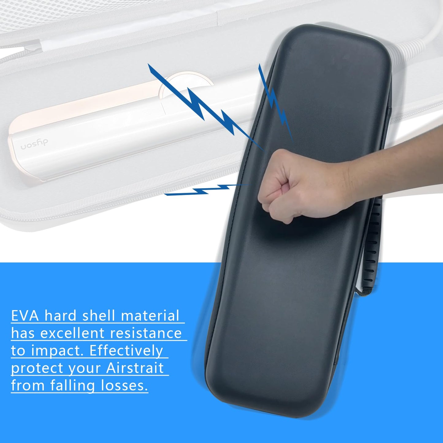 Honlyn Travel Case for Dyson Airstrait Straightener, Airstrait HT01 Carrying Case Dyson Hair Straightener PU-Hard Shell Travel Storage Bag Accessories