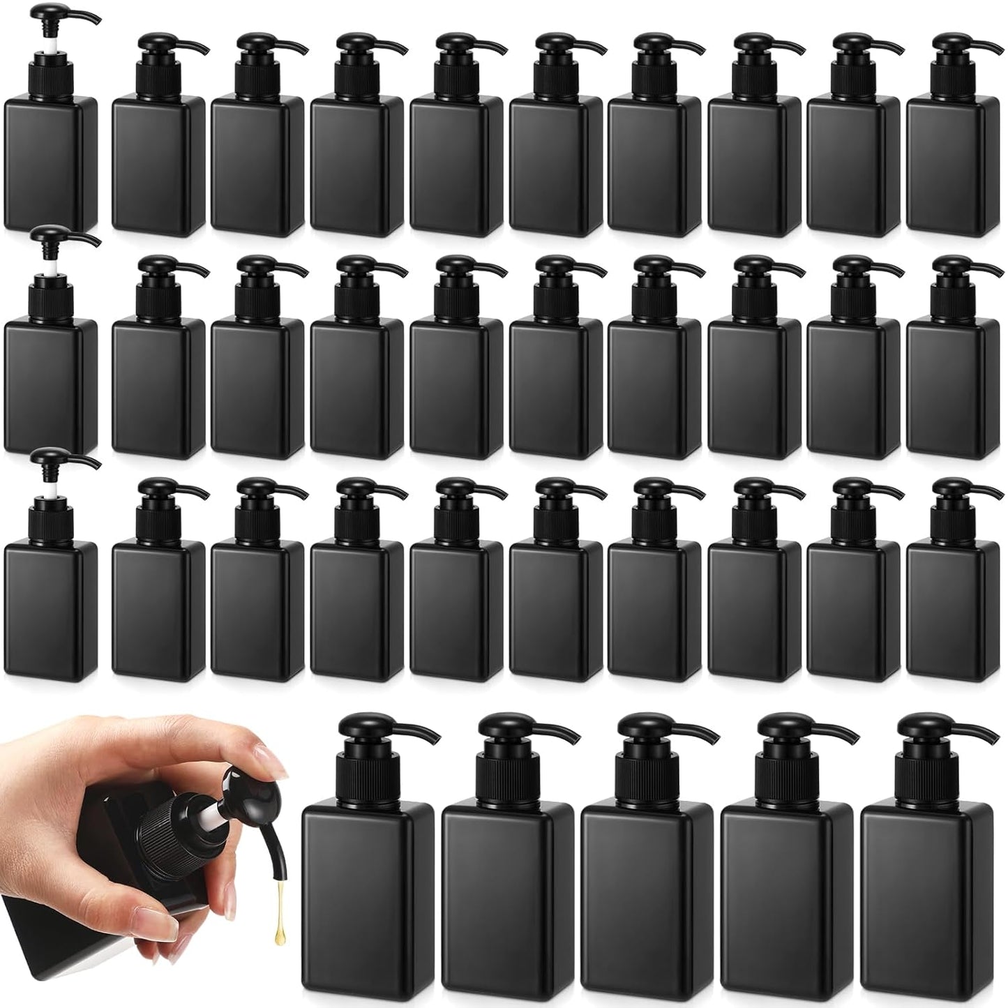 12 Pcs Mini Travel Pump Bottles - 100ml Plastic Dispenser Containers | Green & Brown