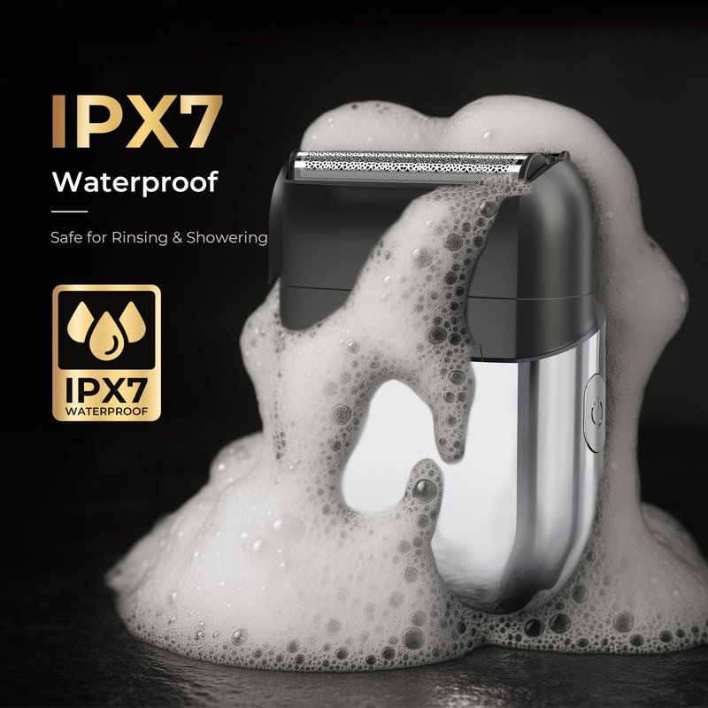 Electric Foil Shaver for Men - Mini Electric Razor for Face Shaving with 3 Floating Blades, USB-C Fast Charging Rechargeable Travel Razor, IPX7 Waterproof Wet Dry, LED Display, Travel Lock