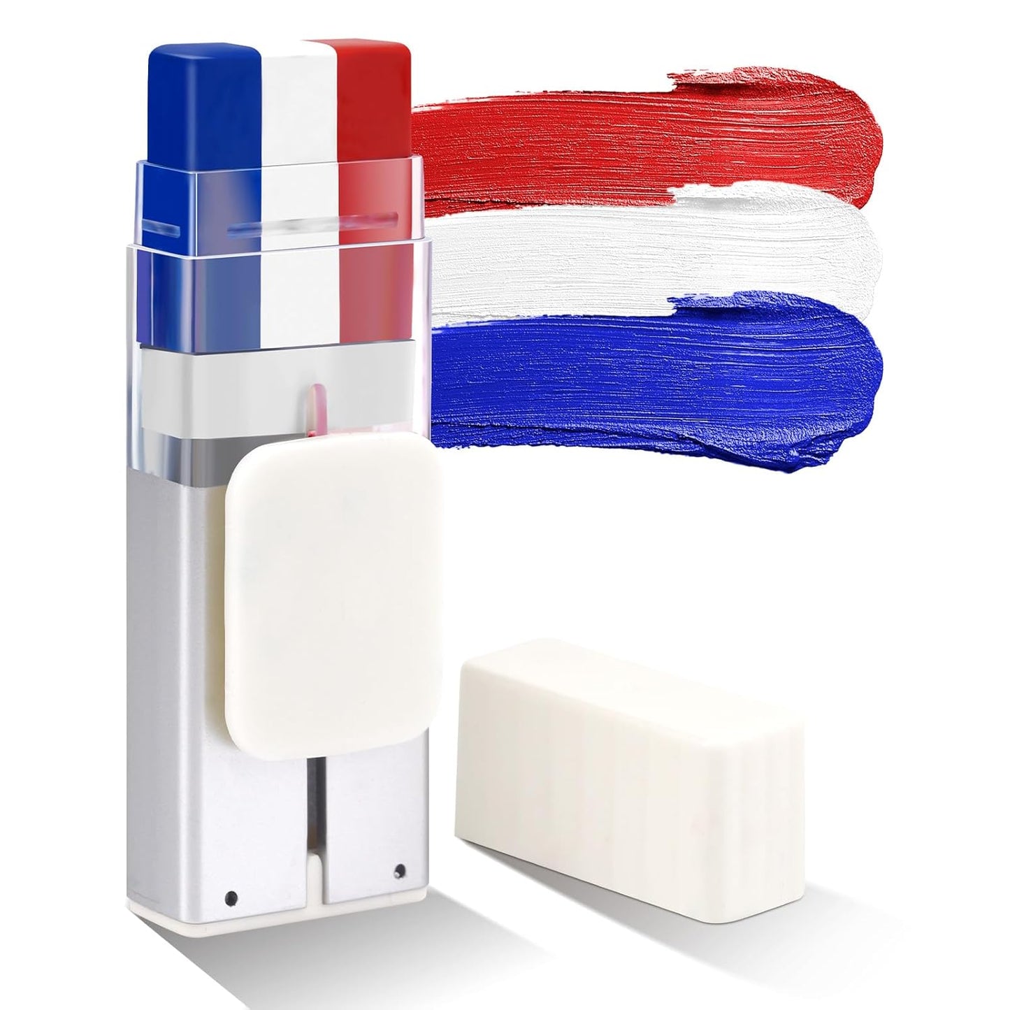 Red White and Blue Face Body Paint Stick - Skin-Friendly, Long-Lasting Color for World Cup 2026 | 4th of July Celebration