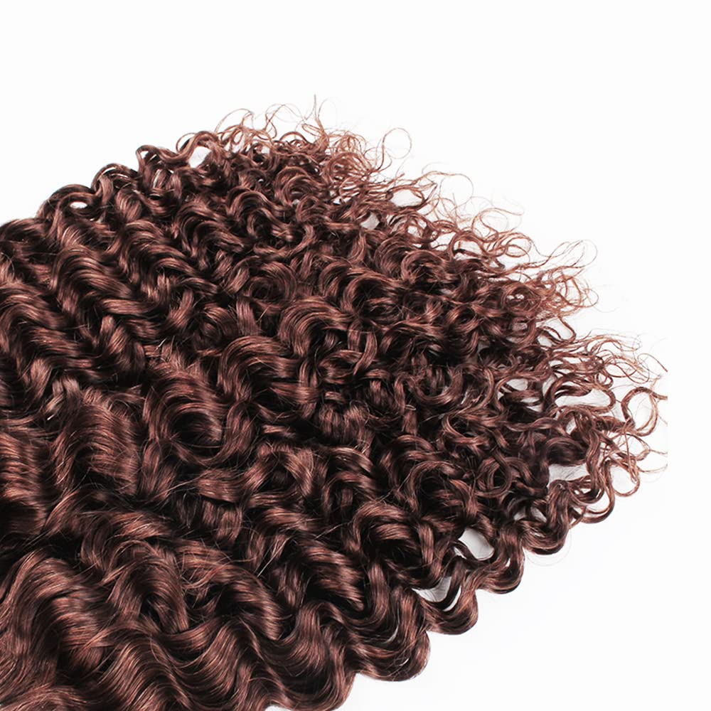 Brown Bundles Color 4 Kinky Curly Bundles 20 inch Light Brown Human Hair Bundle #4 Wet and Wavy Bundle