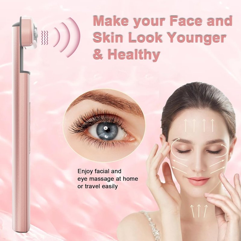 Red Light Therapy Face Wand - 6-in-1 LED Skin Treatment Device | Portable Facial Massager with Vibration & Microcurrent