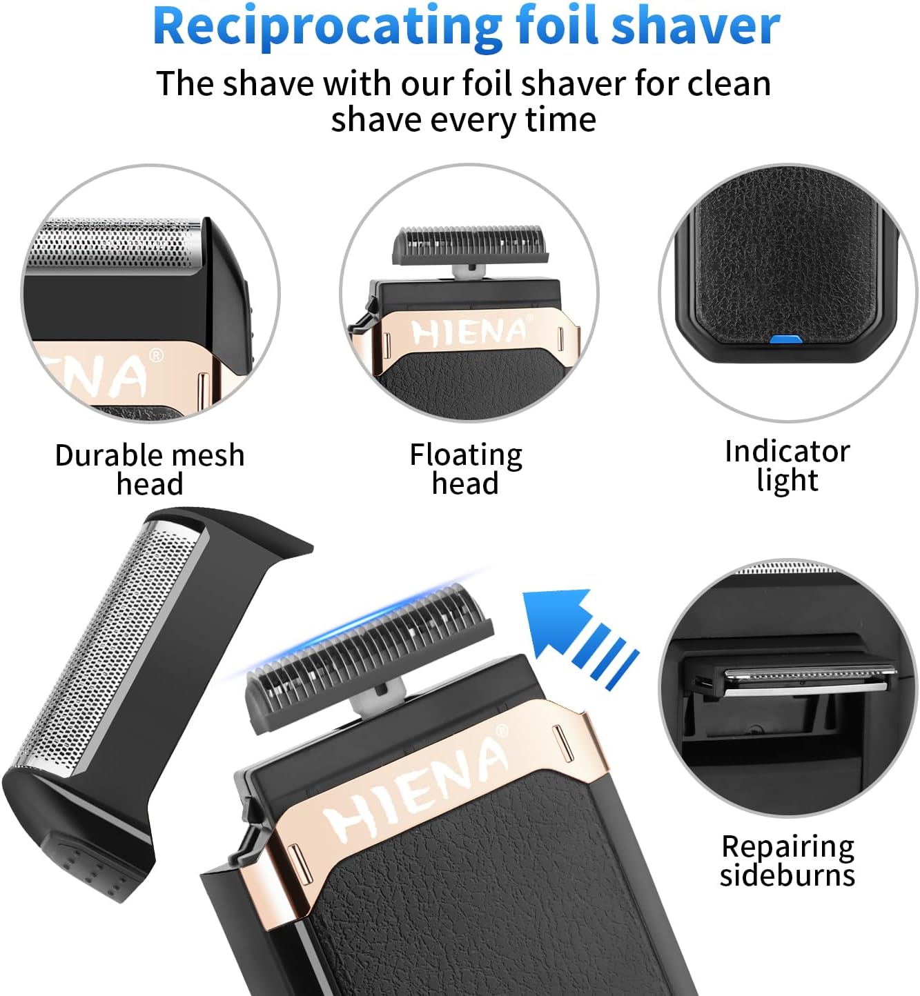 HIENA PRO Hair Clippers - Cordless Barber Clipper & T-Blade Trimmer Set | Men's Hair Cutting Kit