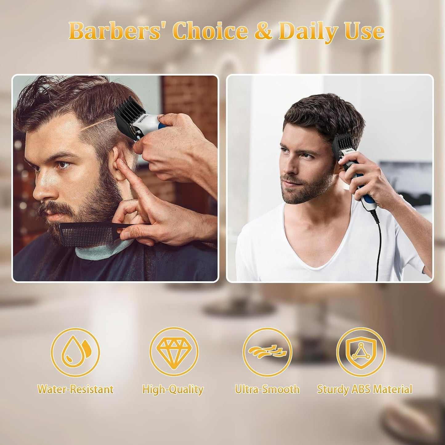 Professional Hair Clipper Guards - Metal Clip Combs for Wahl Clippers | 4 PCS Set in Black (1.25", 1.5", 1.75", 2")