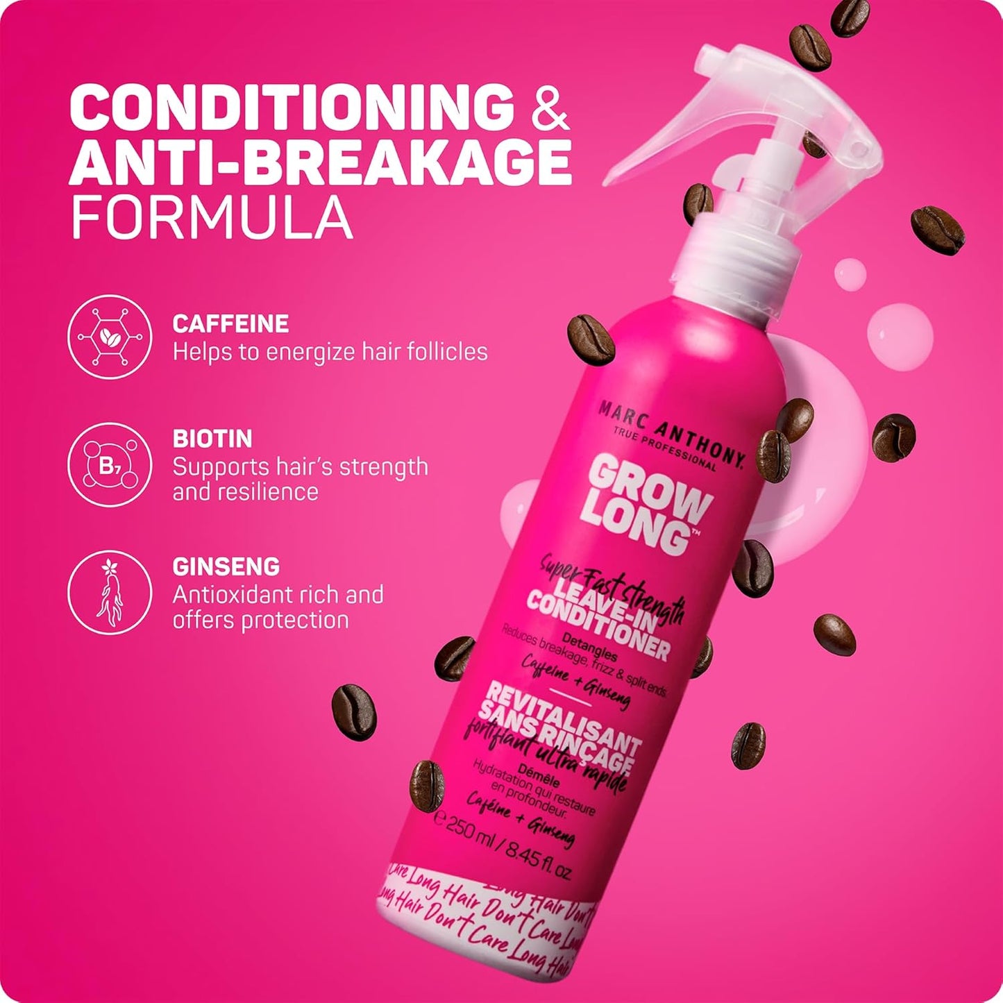 Marc Anthony Leave-In Conditioner Spray - Moisturizing Detangler for Long Hair | Reduces Frizz & Split Ends
