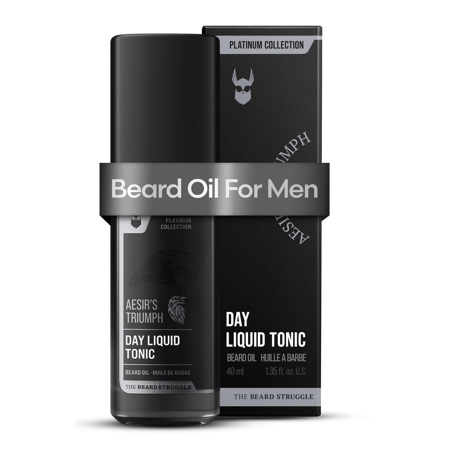 The Beard Struggle - Day Liquid Tonic Beard Oil - Gold Collection, Hoenir's Poem - Beard Oil for Men - Moisturize, Softens Hair, Reduces Itch - Day Time Beard Growth Oil (1 Fl oz)